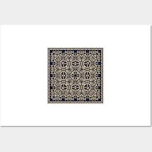 Bright square arabic ornate pattern Posters and Art